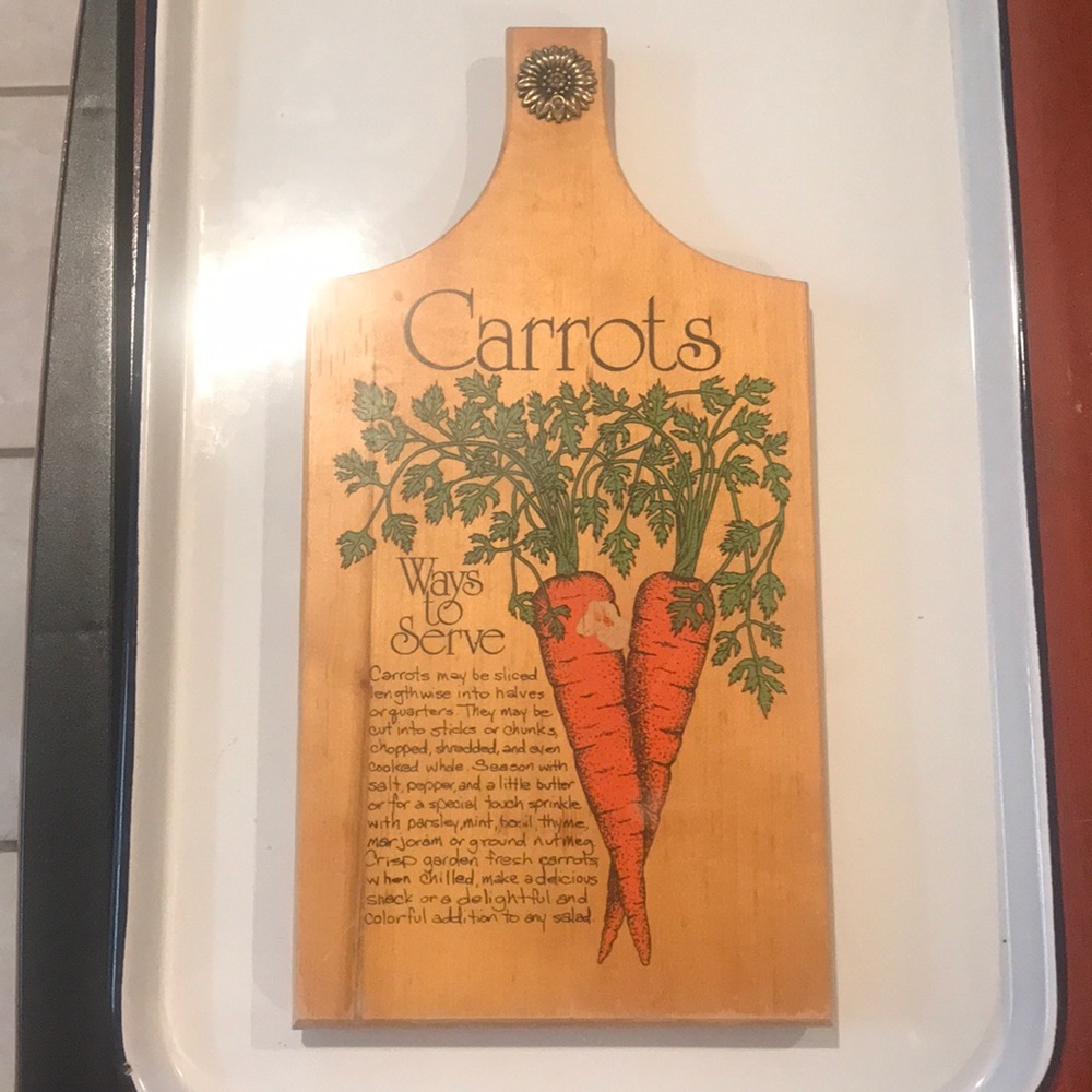 Vintage Carrot Wood Cutting Board